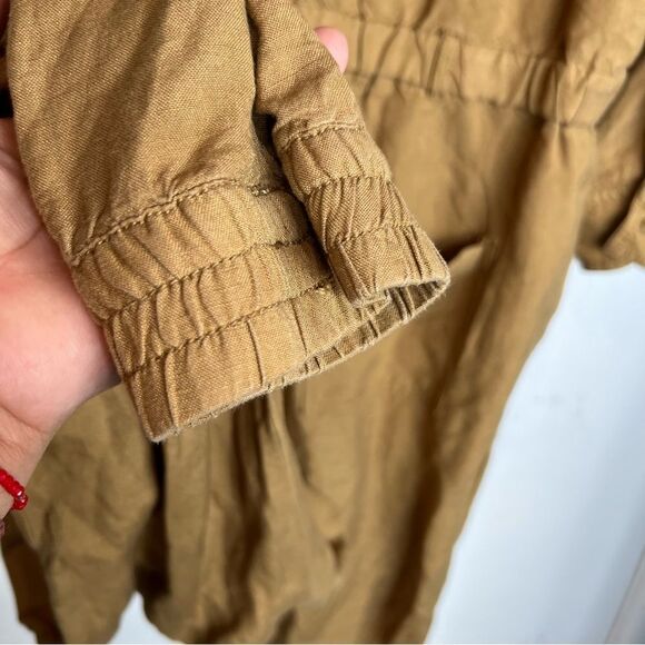 Ann Taylor LOFT Linen Blend Jumpsuit Size large Cargo Military Style - Picture 6 of 11